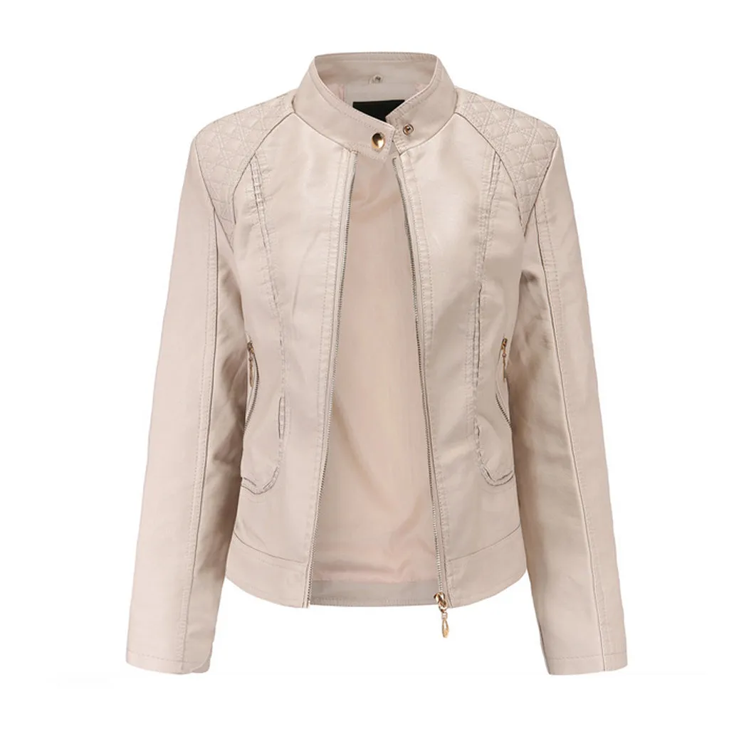 Womens Soft Quilted Vegan Leather Jacket