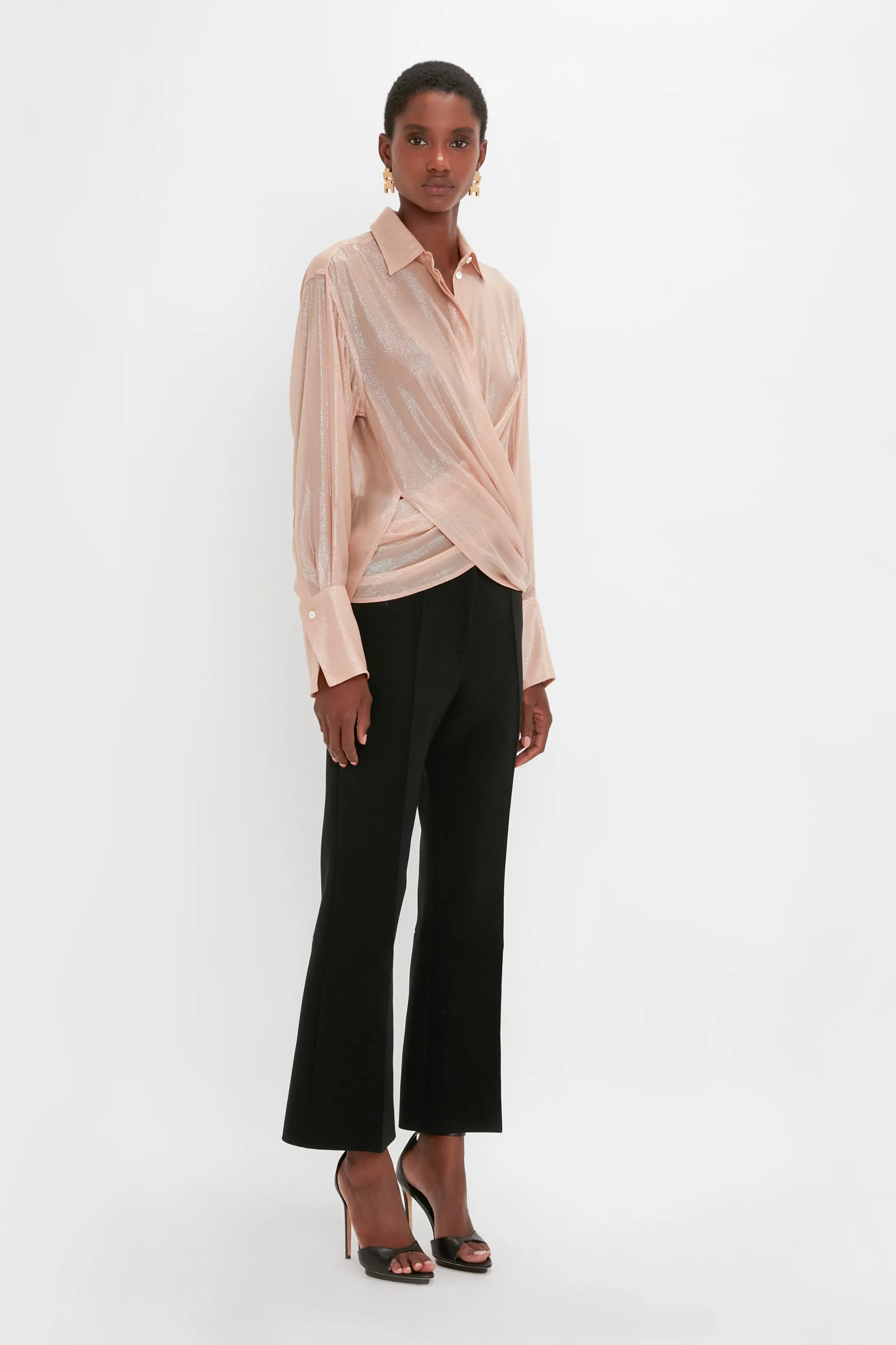 Wrap Front Blouse In Rosewater