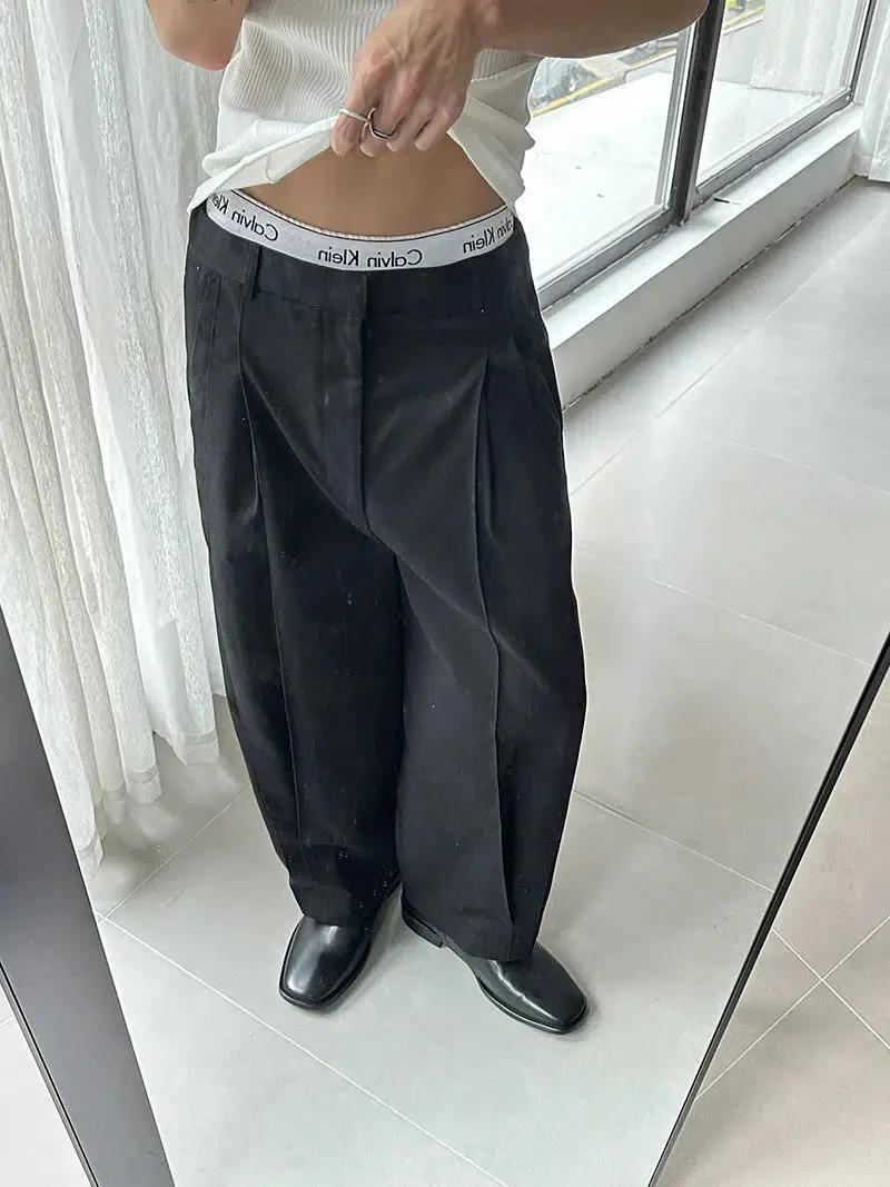 Zhou Casual Refined Pleated Pants